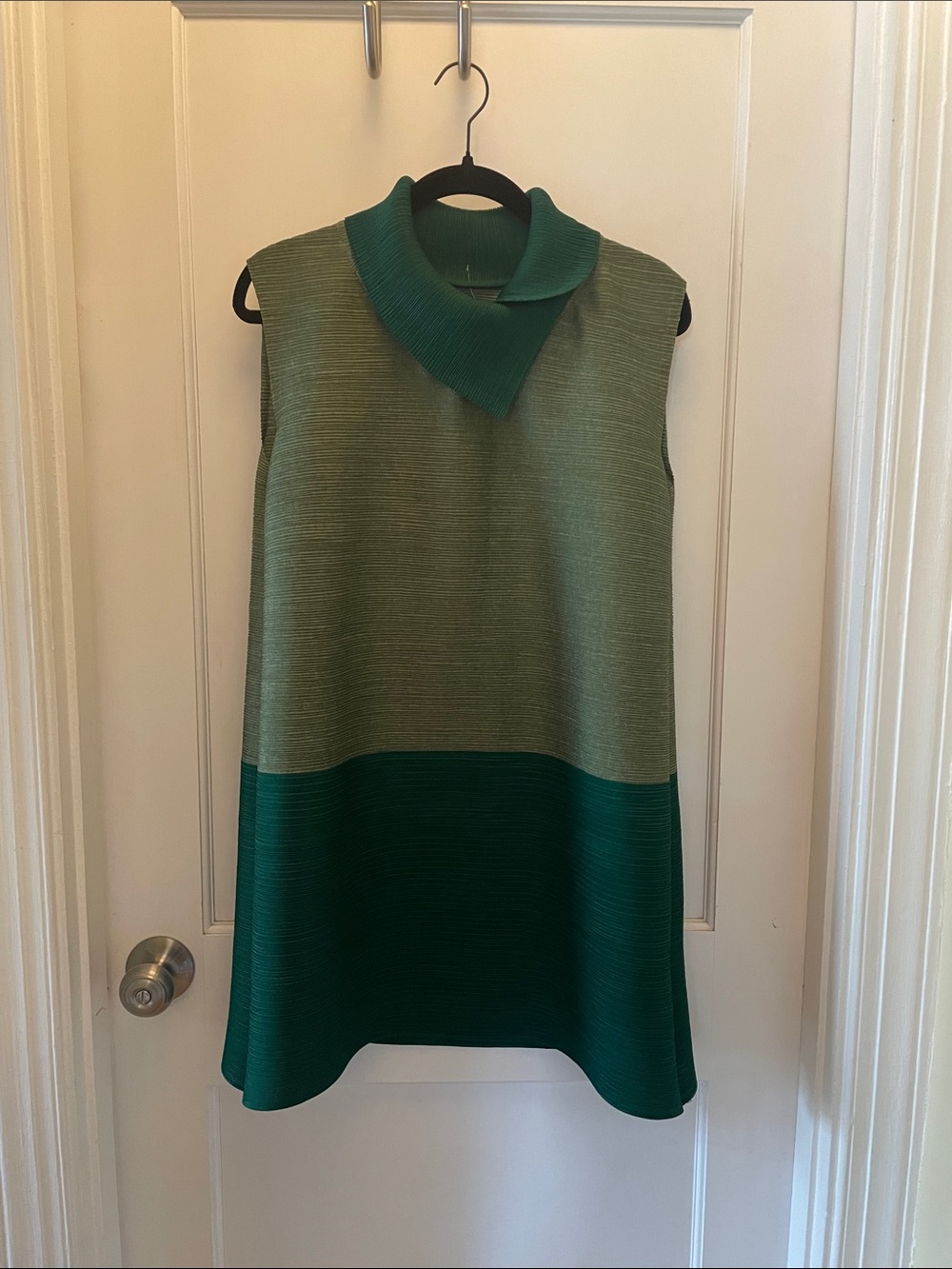 Green Color Block Mini Dress - Vintage